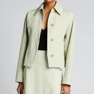 Vince Cinched-Waist Collared Jacket